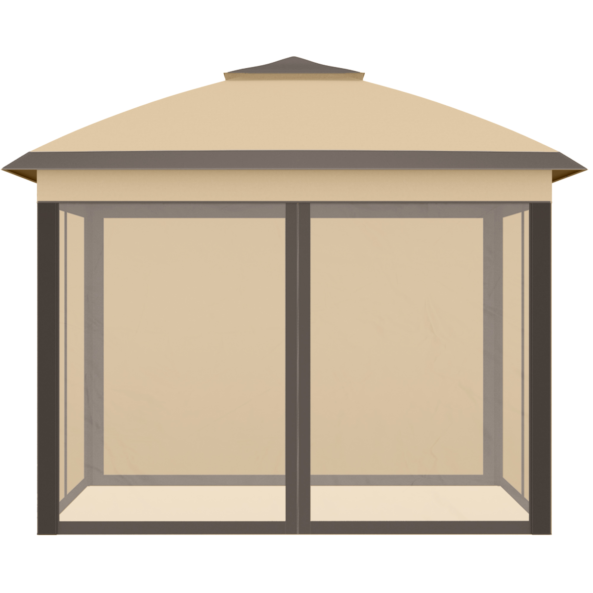 Pop Up Gazebo Height Adjustable Canopy Tent w/ Carrying Bag, Beige