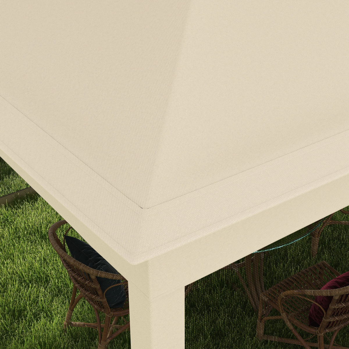 Outsunny Garden Folding Tent Heavy Duty Pop Up Gazebo for Party Cream