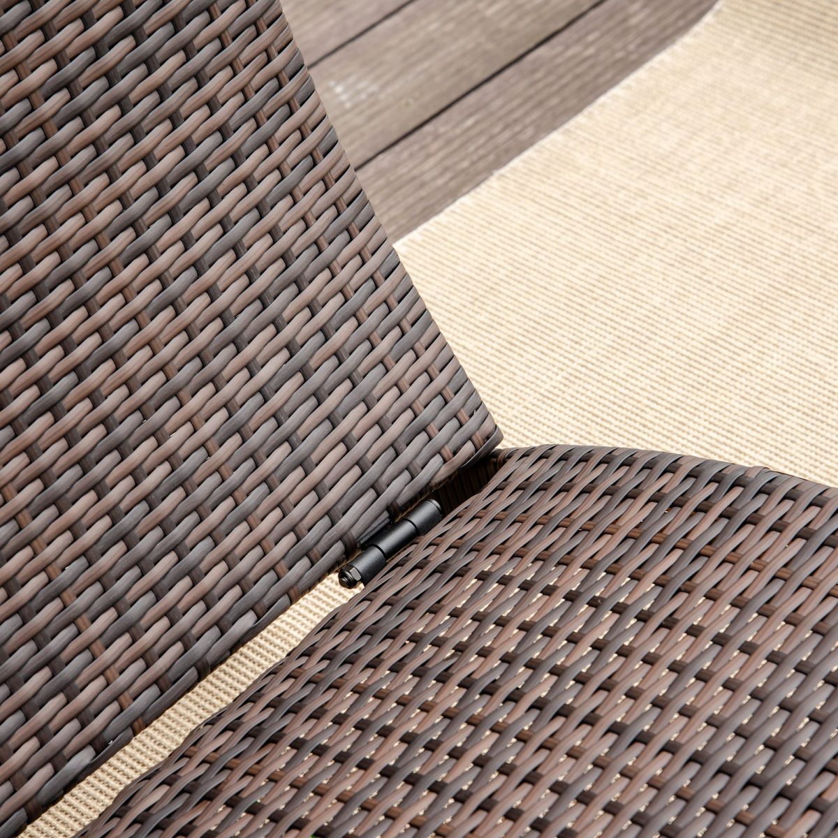 Rattan Folding Sun Lounger Recliner Cushion Wicker Garden Furniture 2 Colours