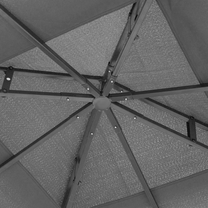 Outsunny 3 x 3(m) Patio Gazebo Canopy Garden Pavilion with 2 Tier Roof, Grey