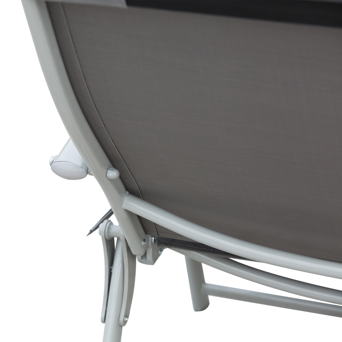 Outsunny Steel Frame Outdoor Garden Padded Sun Lounger w/ Pillow Grey