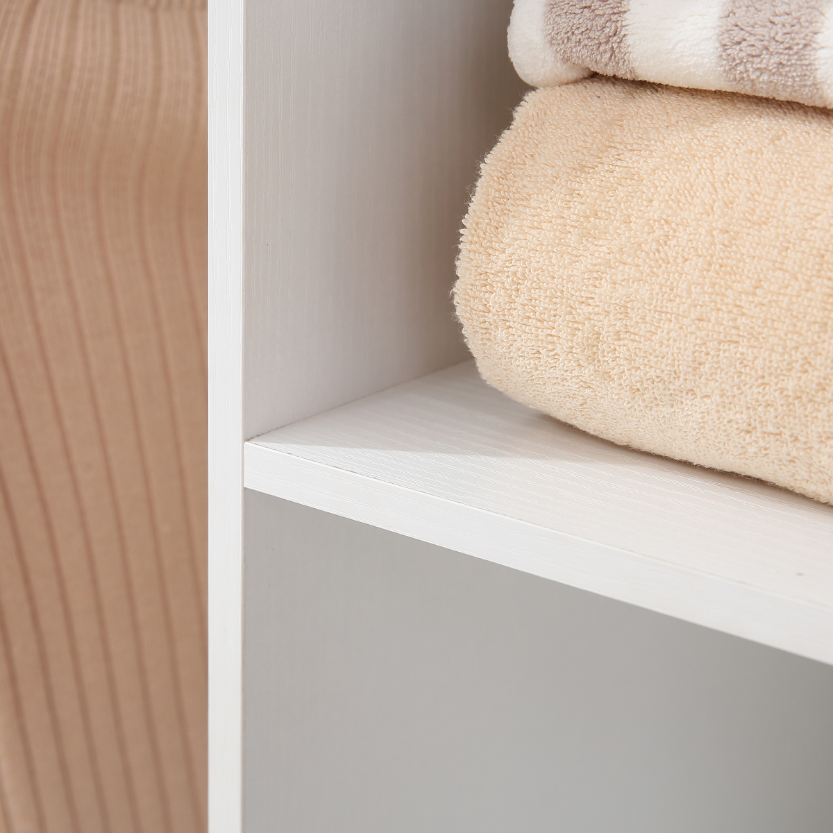 Mobile Double Open Wardrobe w/ Clothes Hanging Rail Colthing White