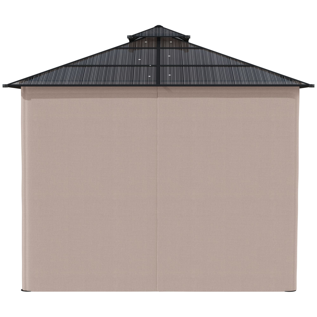3 x 3 (m) Polycarbonate Gazebo, Hard Top Gazebo with Nettings & Curtains