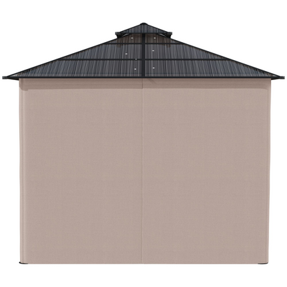 3 x 3 (m) Polycarbonate Gazebo, Hard Top Gazebo with Nettings & Curtains