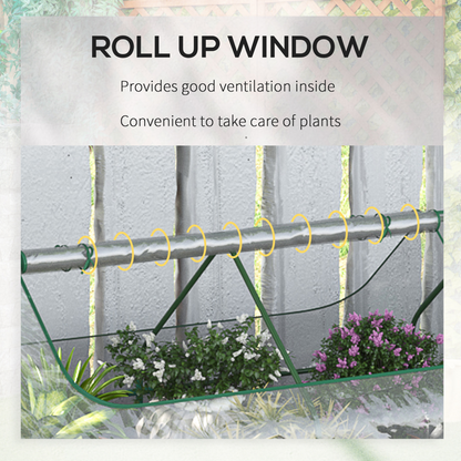 Steel Raised Garden Bed Planter Box Kit with Greenhouse, for Dual Use, Clear