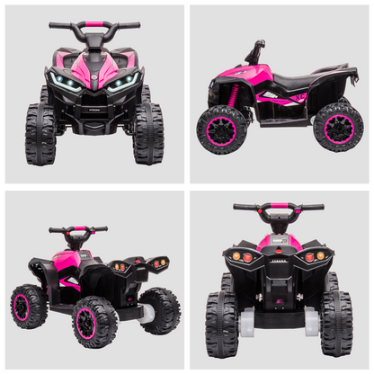 HOMCOM 12V Electric Quad Bikes for Kids Ride On Car ATV Toy for 3-5 Years Pink