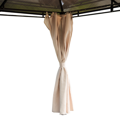 3.6x3(m) Hardtop Gazebo Garden Pavilion w/ Polycarbonate Roof, Brown Outsunny