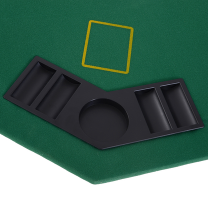 8 Player Folding Games Poker Table Chip Cup Holder Steel Base Felt  HOMCOM