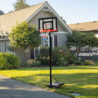 2.1-2.6m Basketball Hoop and Stand with Weighted Base, Portable on Wheels