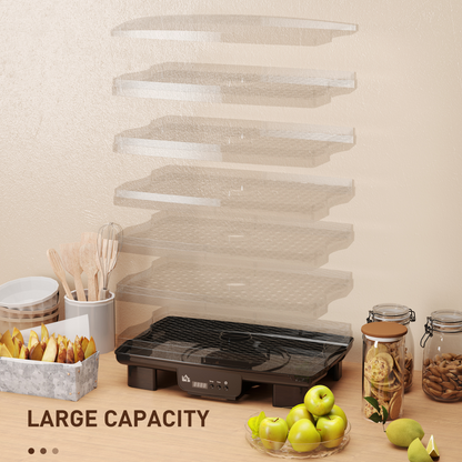 HOMCOM 6 Tray Food Dehydrator, Food Dryer Machine for Fruit Meat Vegetable