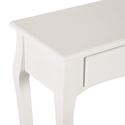 Console Table Storage Display Desk W/ 2 Drawers-Ivory White