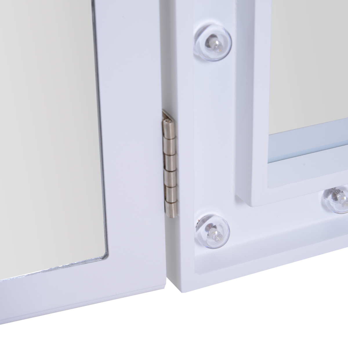 Lighted Tri-Fold Vanity Mirror Large Cosmetic Mirror  LED Lights White