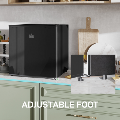HOMCOM 46L Counter Top Fridge with Chiller Box Mini Fridge for Bedrooms Black