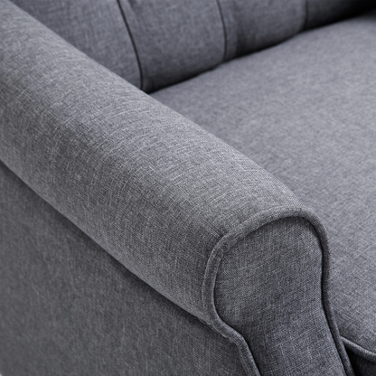 Recliner Armchair for Living Room Fabric Reclining Chair w/ Footrest Light Grey