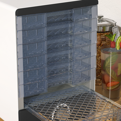 HOMCOM Food Dehydrator with 7 Stainless Steel Tray, for Fruit, Meat, White