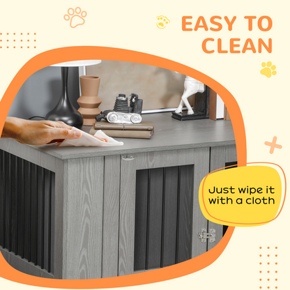 Dog Crate Kennel Cage for Extra Large Dog, Indoor End Table, Grey