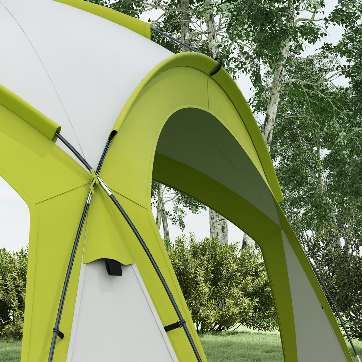 Outsunny Outdoor Gazebo Event Shelter Party Tent for Garden Green