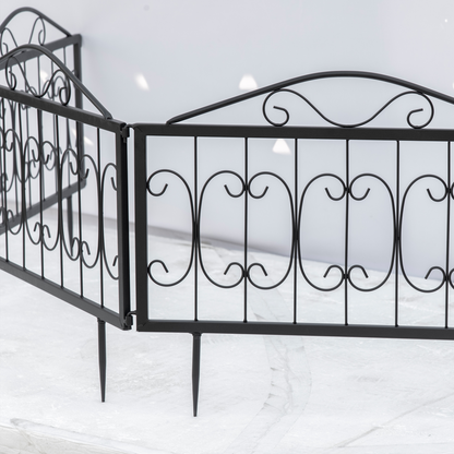 Decorative Garden Fencing 4PCs Metal Border Edging
