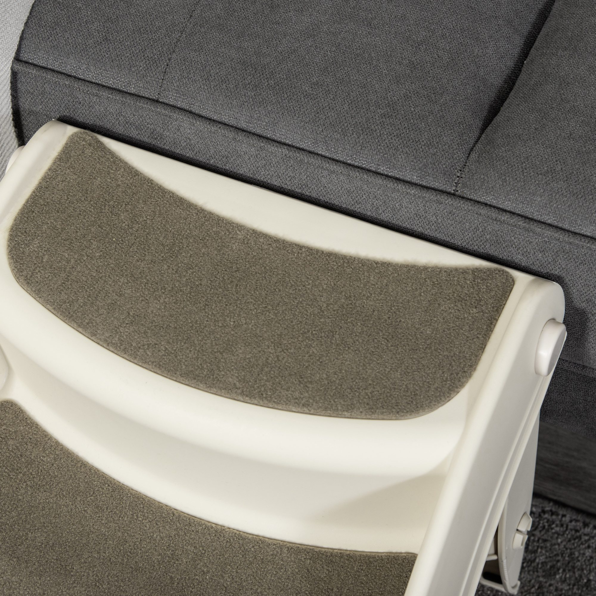 Portable Dog Steps Non-slip Pet Stairs 3-Step Design for High Beds Sofas, Cream