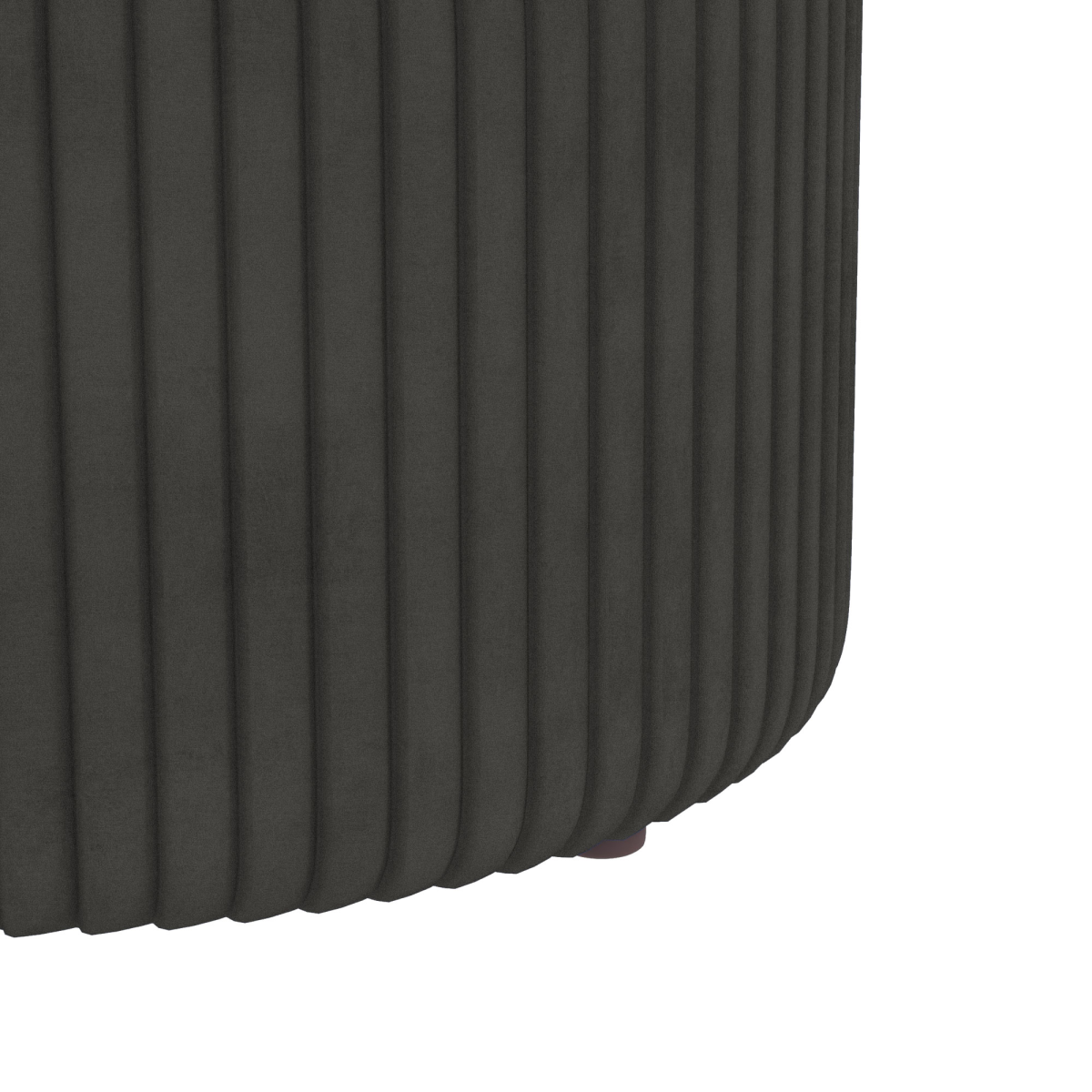 HOMCOM Round Pouffe, Storage Footstool with Cushioned Top, Hidden Space