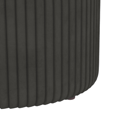 HOMCOM Round Pouffe, Storage Footstool with Cushioned Top, Hidden Space