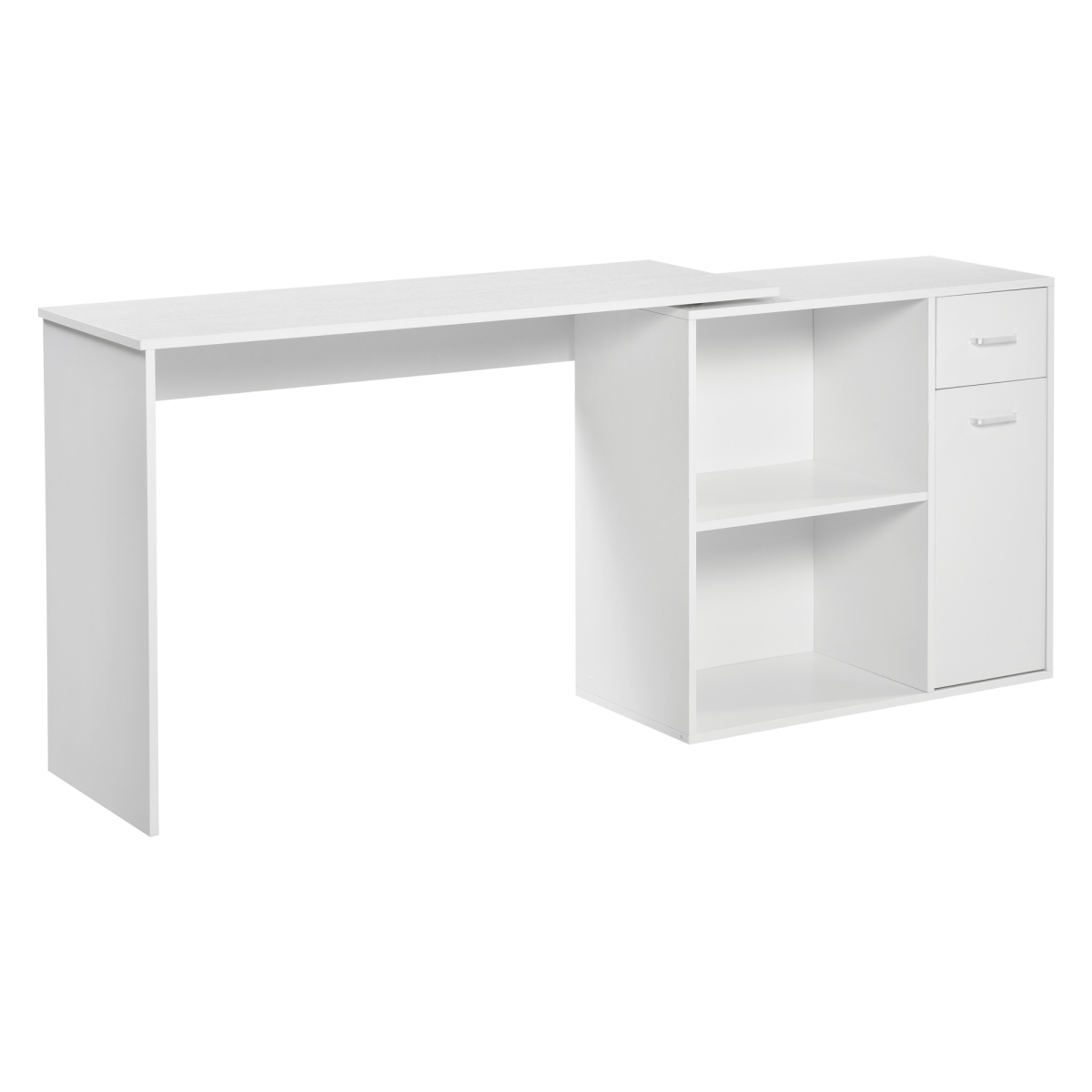 Computer Desk, L-Shaped, 360� Rotating-White