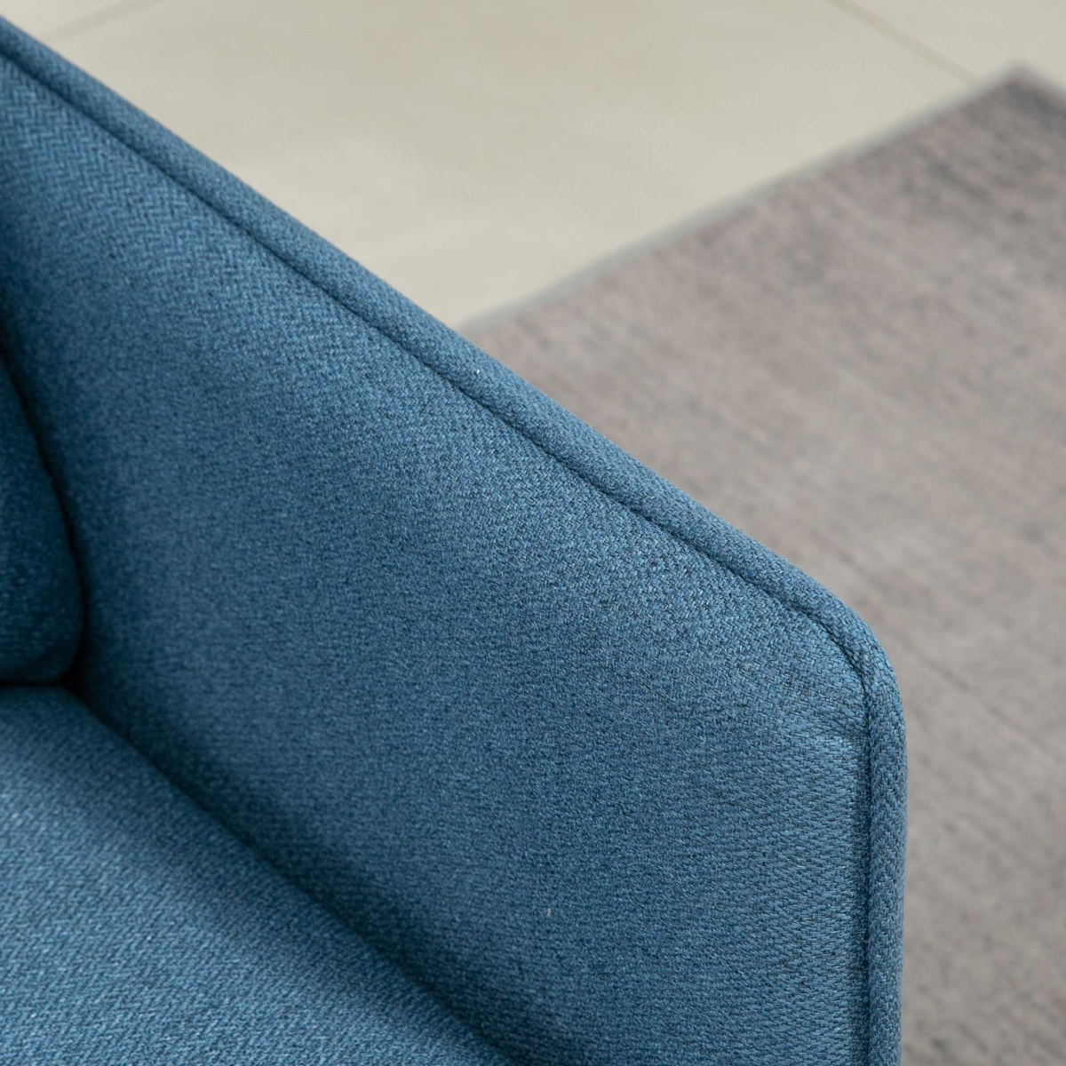 2 Seater Sofas for Living Room Fabric Couch Button Tufted Love Seat Dark Blue