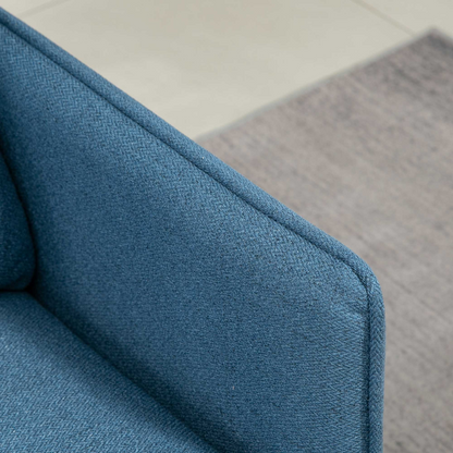 2 Seater Sofas for Living Room Fabric Couch Button Tufted Love Seat Dark Blue