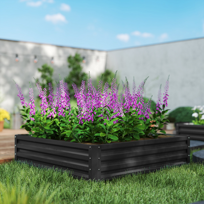Raised Garden Bed Gardner Frame Outdoor Planter Kit Flower Vegetables Grey