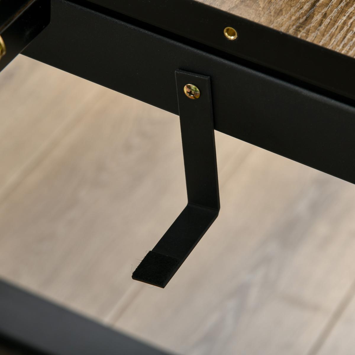 Extendable Dining Table Rectangular Wood Effect Tabletop with Metal Frame