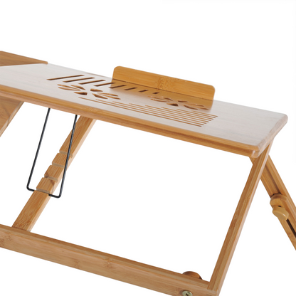 Portable Laptop Desk Notebook Tray PC Bed Drawer Adjustable Bamboo HOMCOM