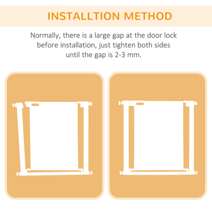 Pressure Fit Safety Gate for Stairs w/ Auto Close 75-82 cm - White Pawhut