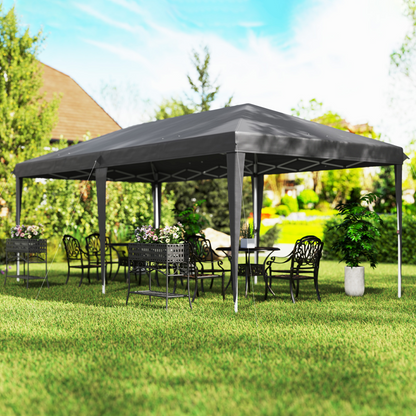 Outsunny 6 x 3(m) Pop Up Gazebo Patio Party Event Heavy Duty Canopy Grey