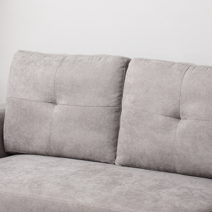 HOMCOM Linen-Look L-Shaped Sofa Bed w/ Storage Bed Sleeper Flat Studio Grey