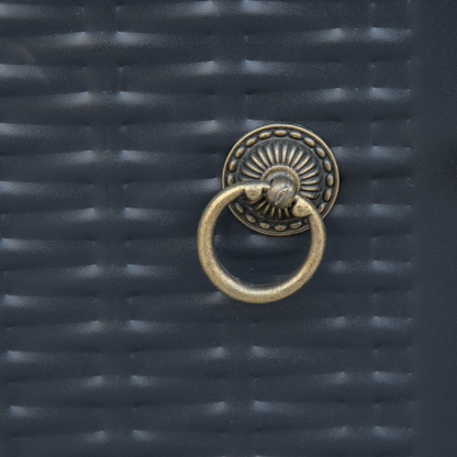 Square Propane Gas Fire Pit Table Rattan Smokeless Heater with Lava Rocks & Lid