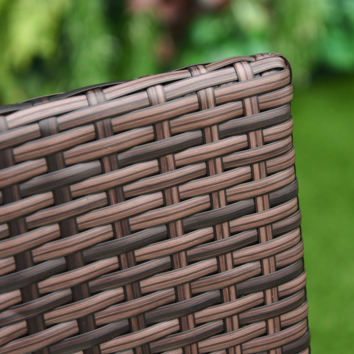 Outsunny 4 PC Outdoor Rattan Armchair Wicker Dining Chair Set for Garden Brown