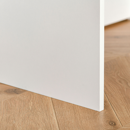 Compact Computer Table with Keyboard Tray Drawer White