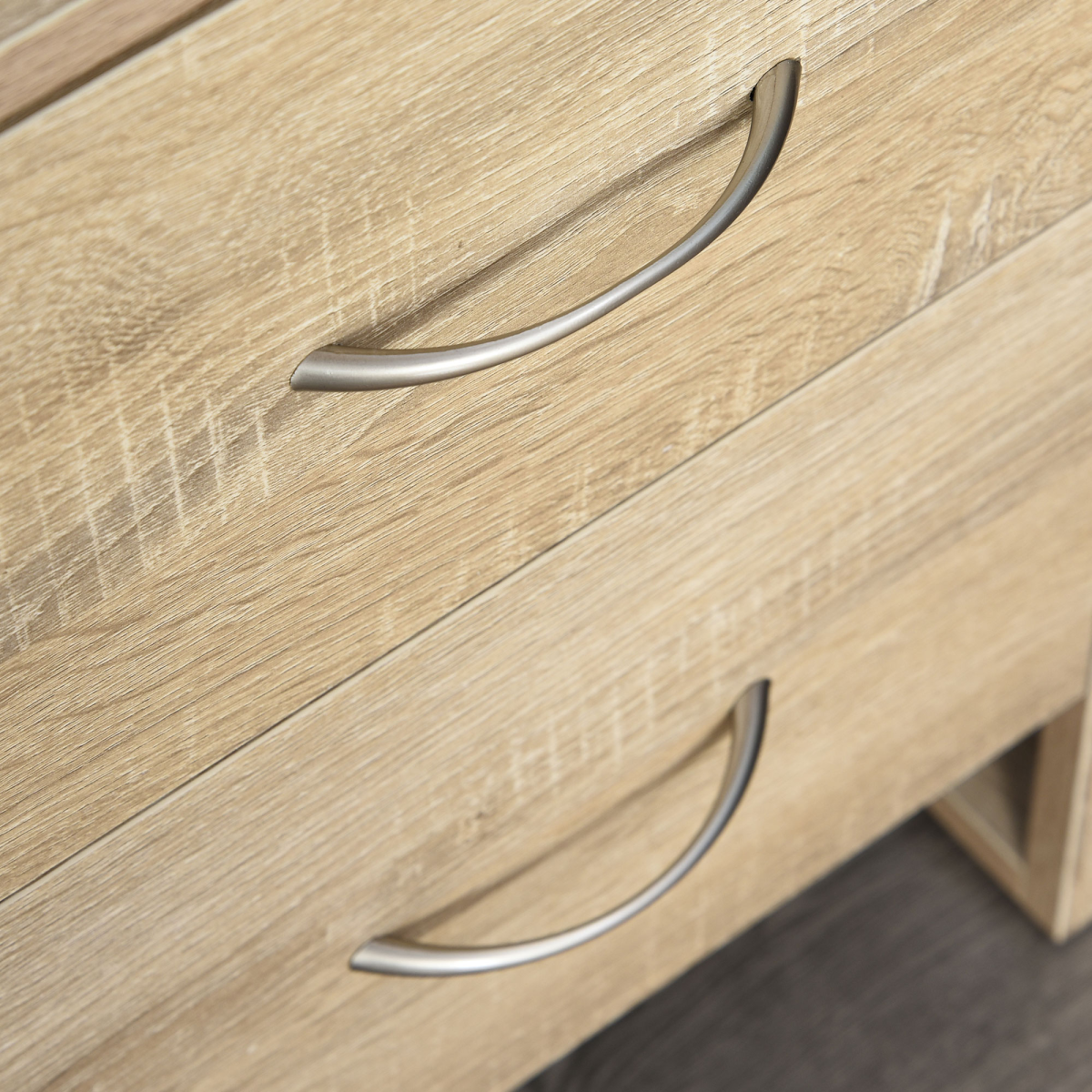 Particle Board 2-Drawer Bedside Table Natural