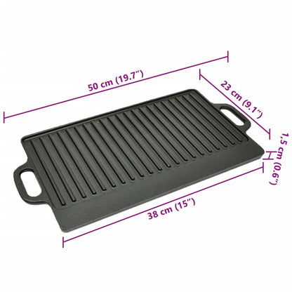 Grill Platter Cast Iron Reversible 50x23 cm