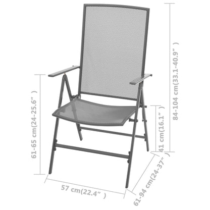 Stackable Garden Chairs 2 pcs Steel Grey