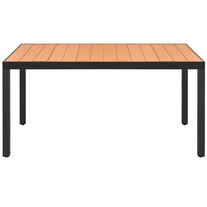 Garden Table Brown 150x90x74 cm Aluminium and WPC