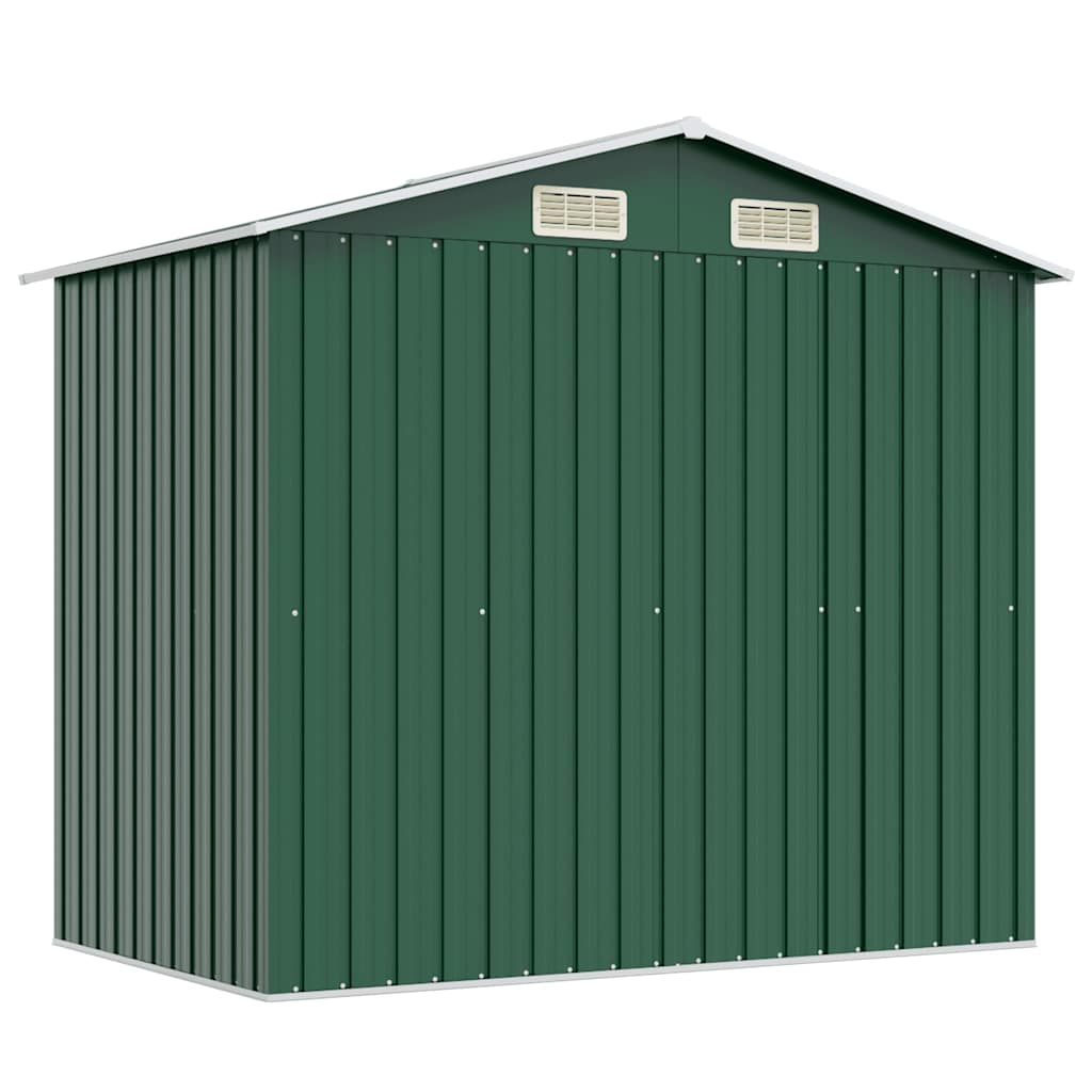 Garden Storage Shed Green Metal 204x132x186 cm