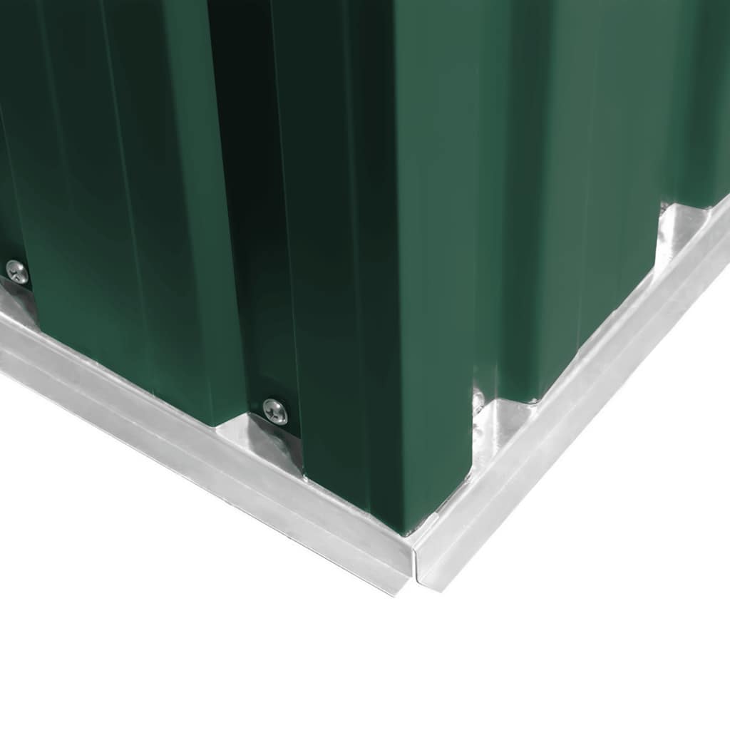 Garden Storage Shed Green Metal 204x132x186 cm