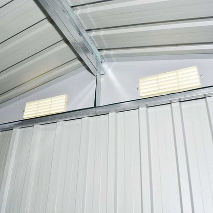 Garden Storage Shed Green Metal 204x132x186 cm