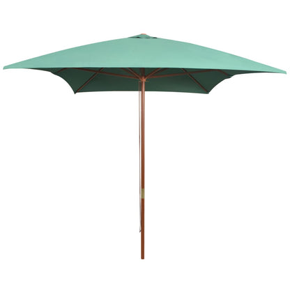 Garden Parasol 200x300 cm Wooden Pole Green