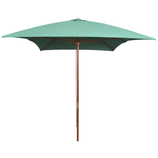 Garden Parasol 200x300 cm Wooden Pole Green