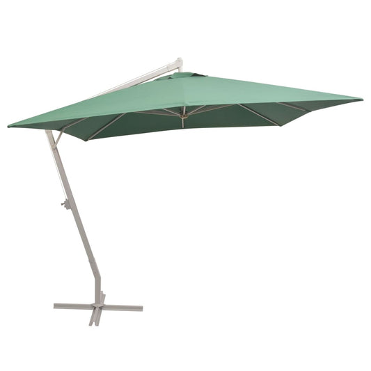 Hanging Garden Parasol 300x300 cm Green Aluminium Pole