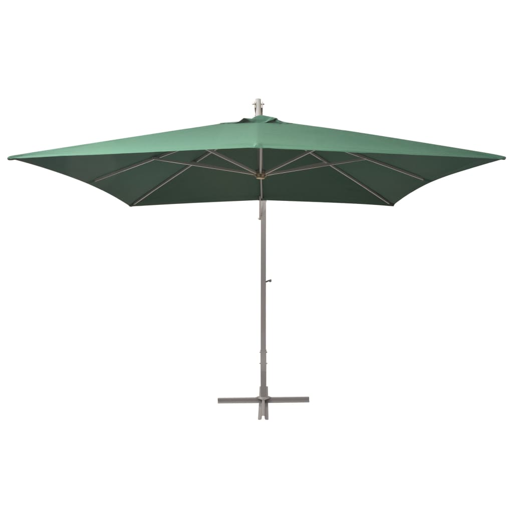 Hanging Garden Parasol 300x300 cm Green Aluminium Pole