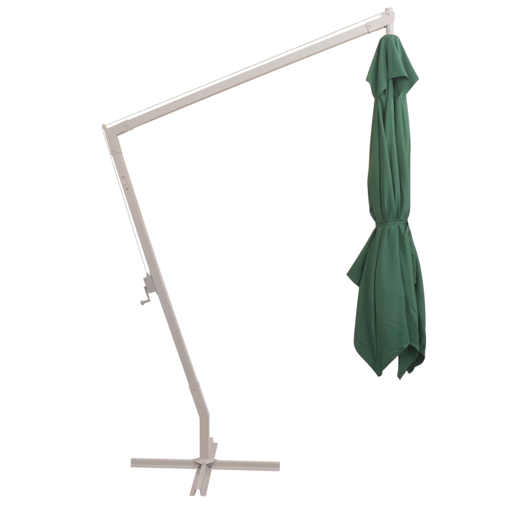 Hanging Garden Parasol 300x300 cm Green Aluminium Pole