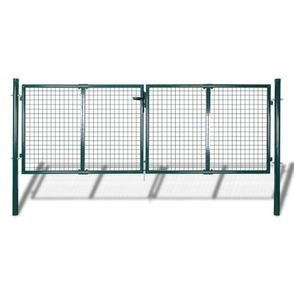 Fence Gate Steel 306x100 cm Green